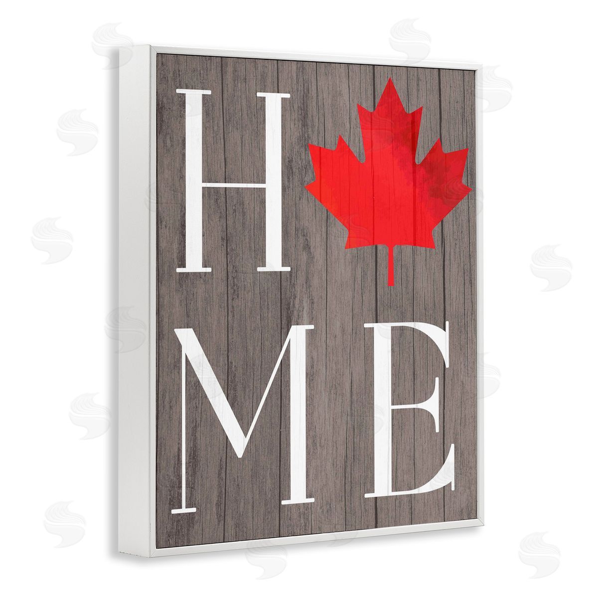 Lil' Rue Maple Leaf Home Typography Canvas Wall Art Print