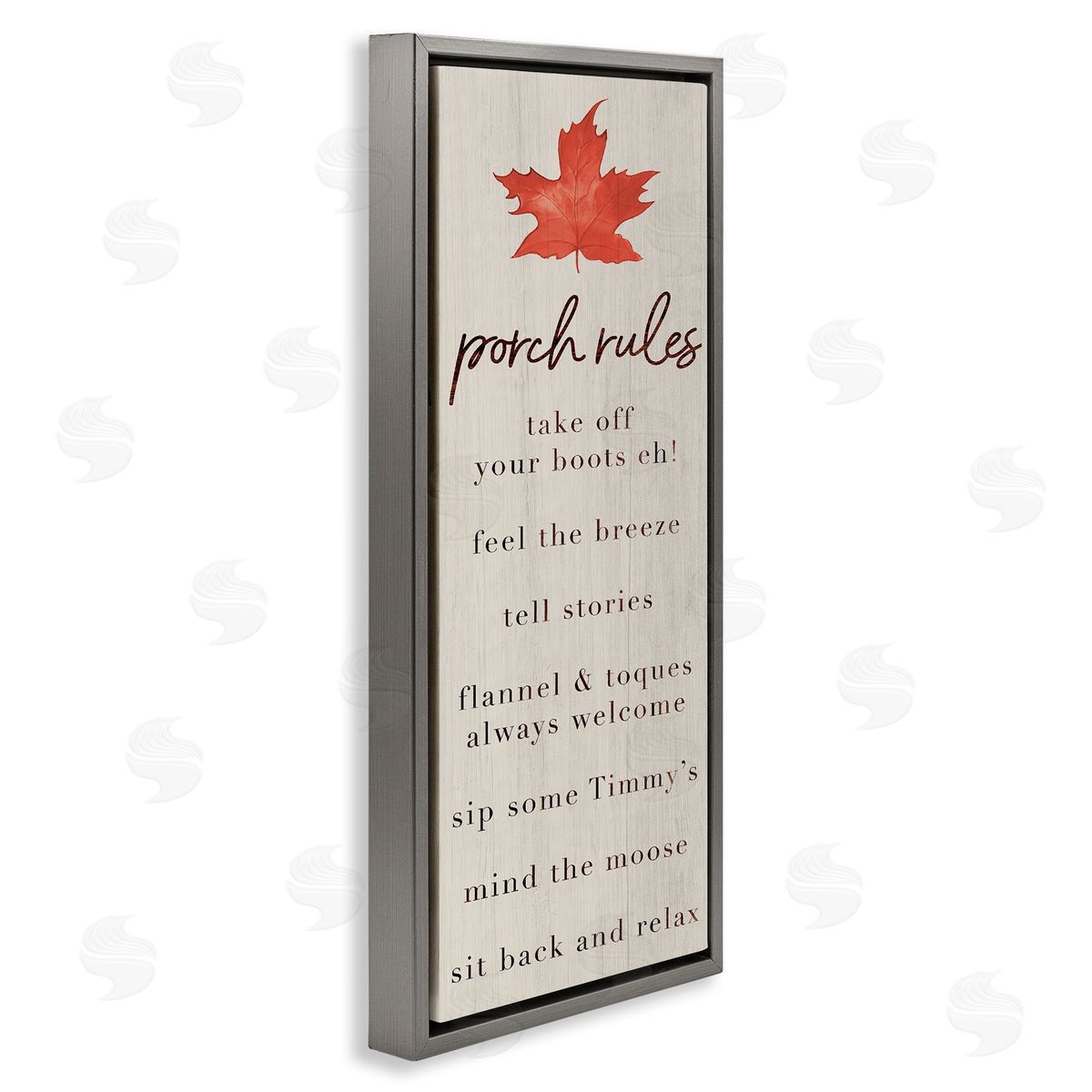 Lil' Rue Maple Leaf Porch Rules Canvas Wall Art Print