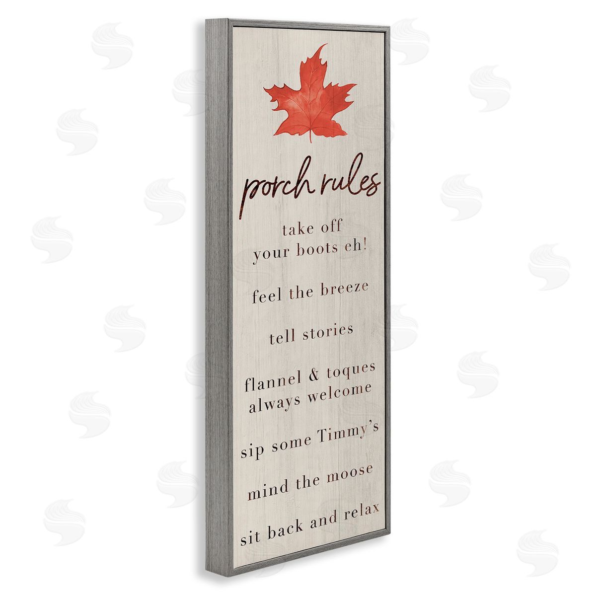 Lil' Rue Maple Leaf Porch Rules Canvas Wall Art Print