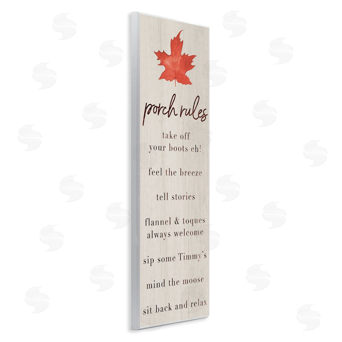 Lil' Rue Maple Leaf Porch Rules Canvas Wall Art Print
