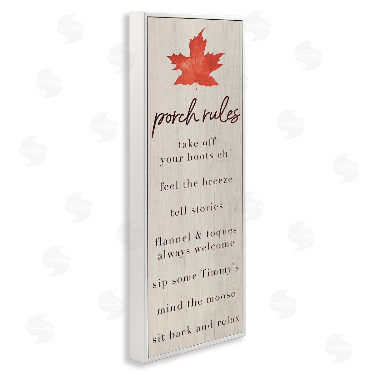 Lil' Rue Maple Leaf Porch Rules Canvas Wall Art Print