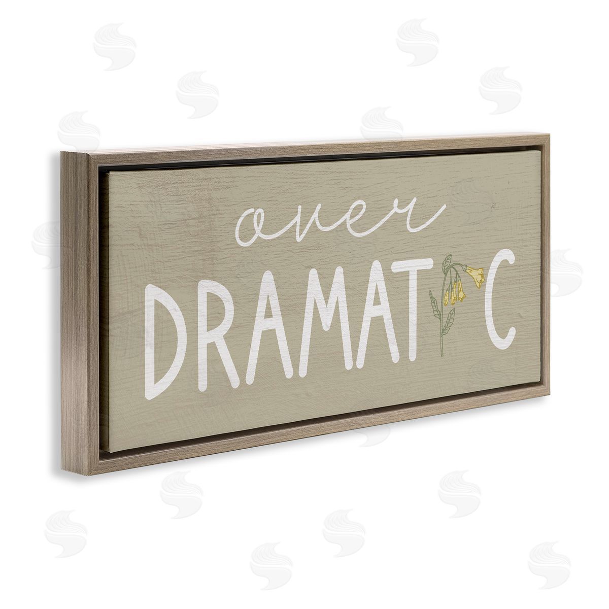 Lil' Rue Over Dramatic with Floral Canvas Wall Art Print