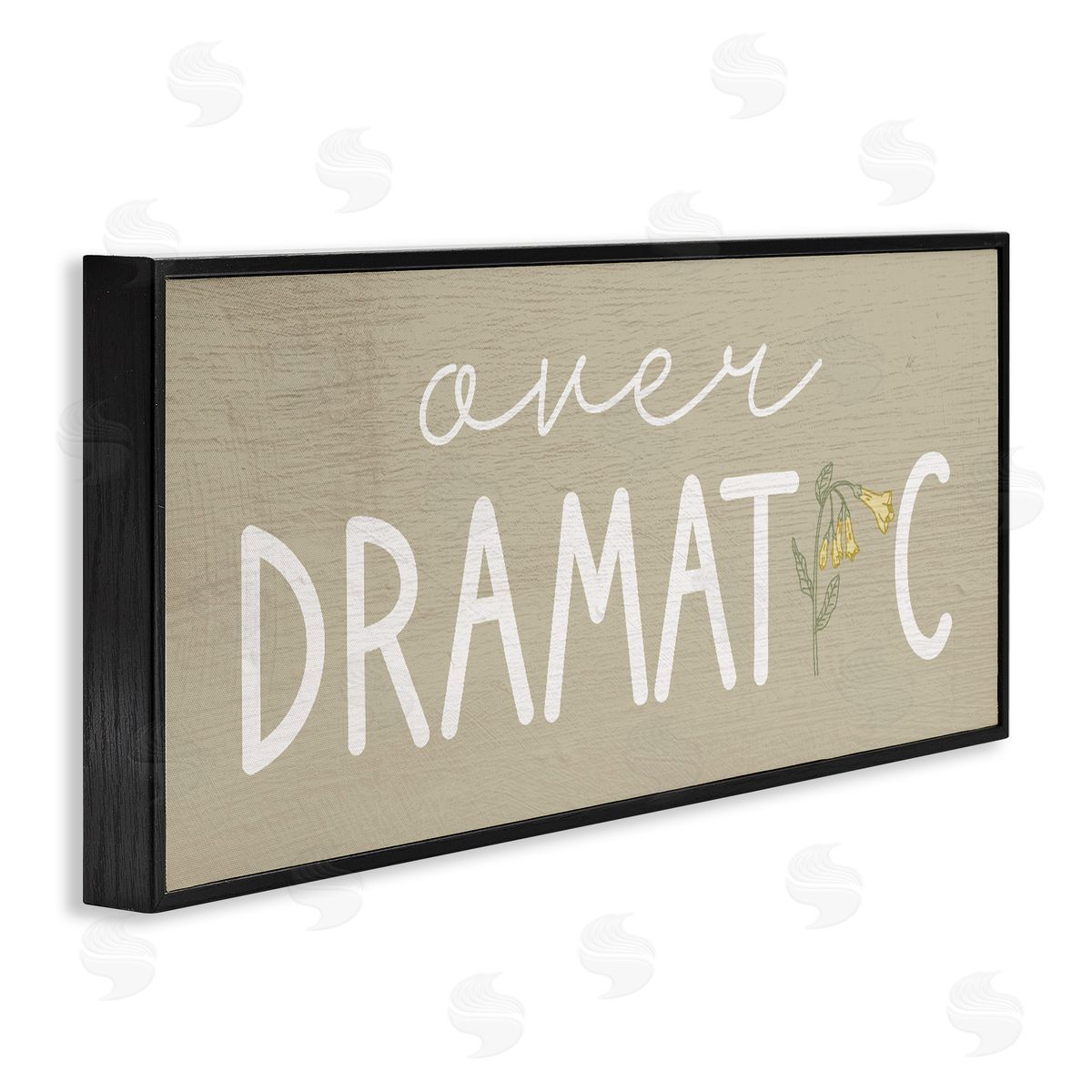 Lil' Rue Over Dramatic with Floral Canvas Wall Art Print