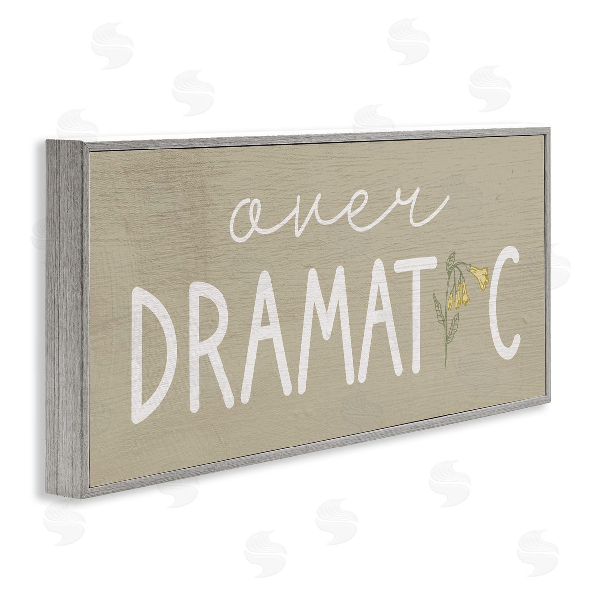 Lil' Rue Over Dramatic with Floral Canvas Wall Art Print
