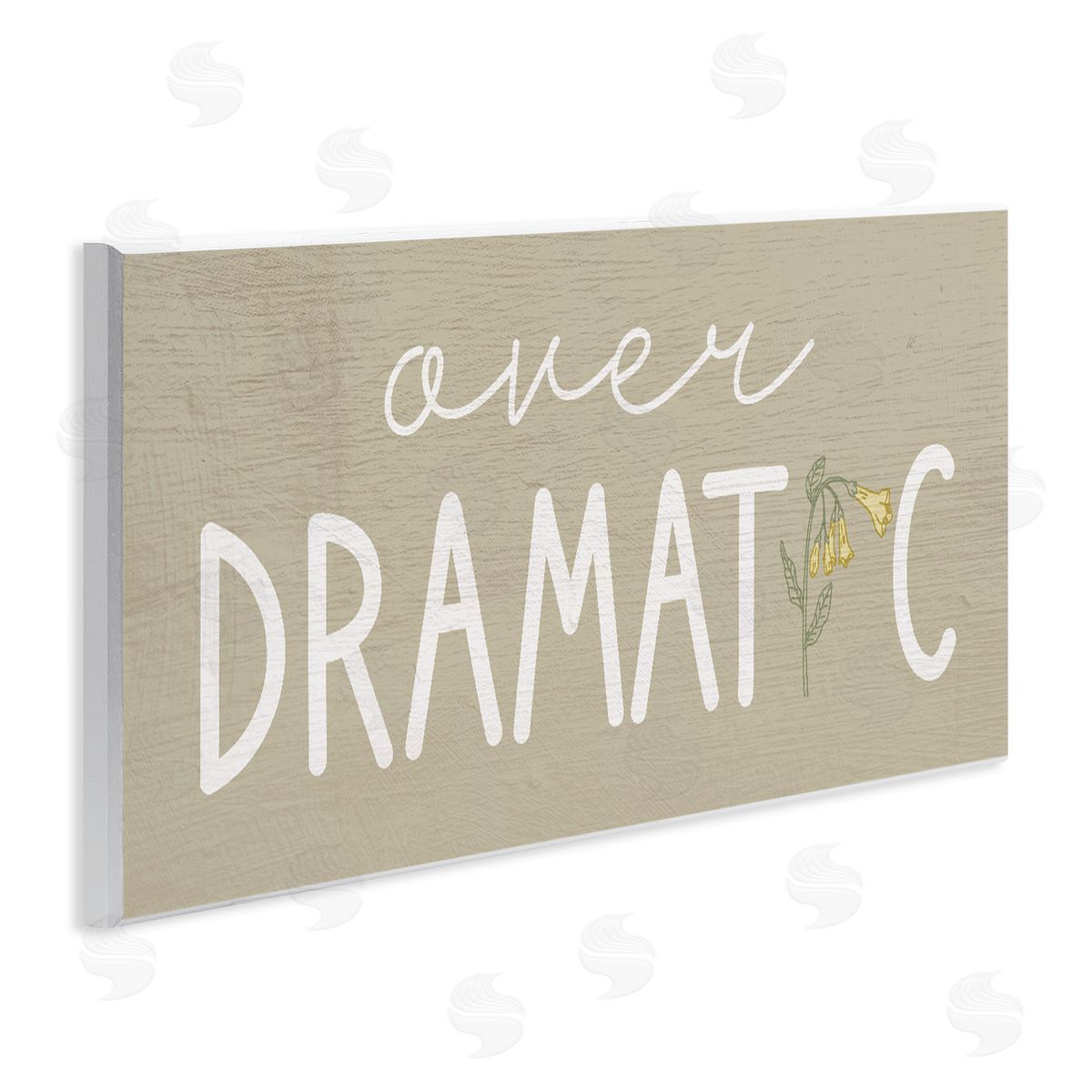 Lil' Rue Over Dramatic with Floral Canvas Wall Art Print