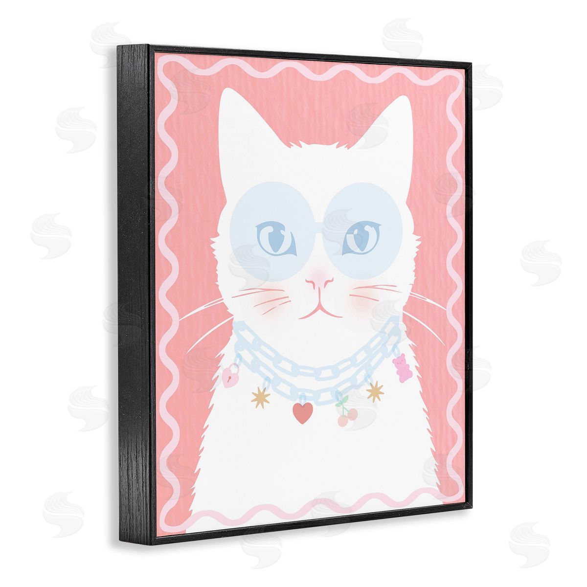 Lil' Rue Pastel Cat with Necklace Canvas Wall Art Print