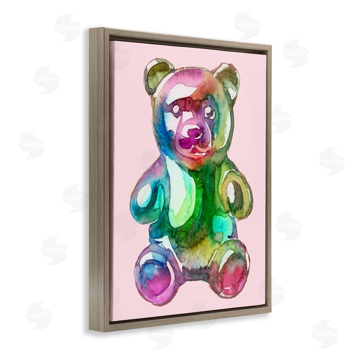 Lil' Rue Chromatic Bear Illustration Canvas Wall Art Print