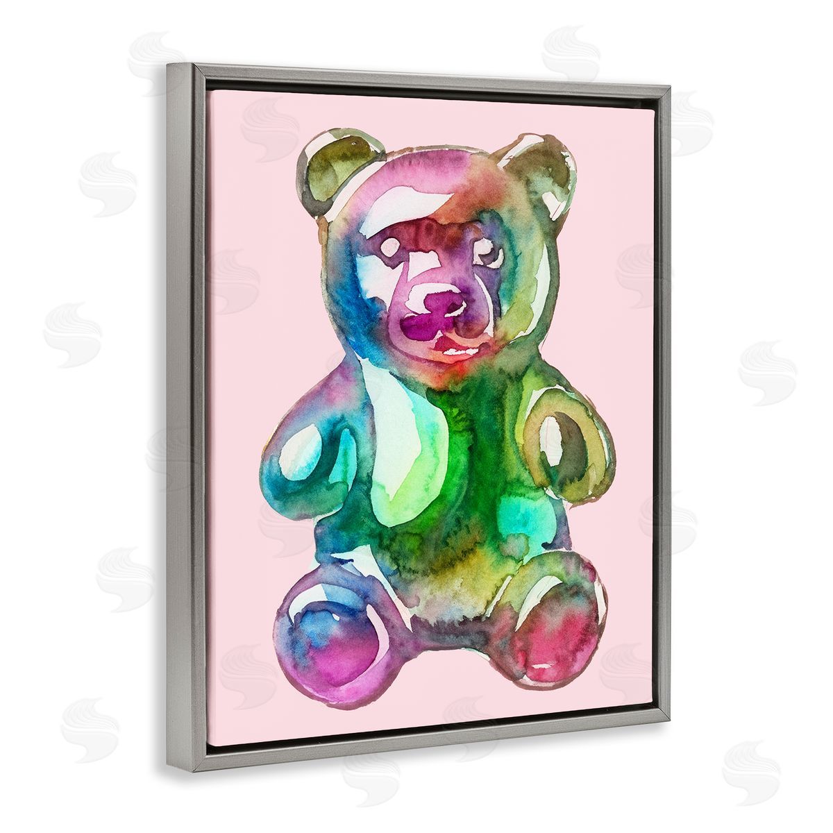Lil' Rue Chromatic Bear Illustration Canvas Wall Art Print