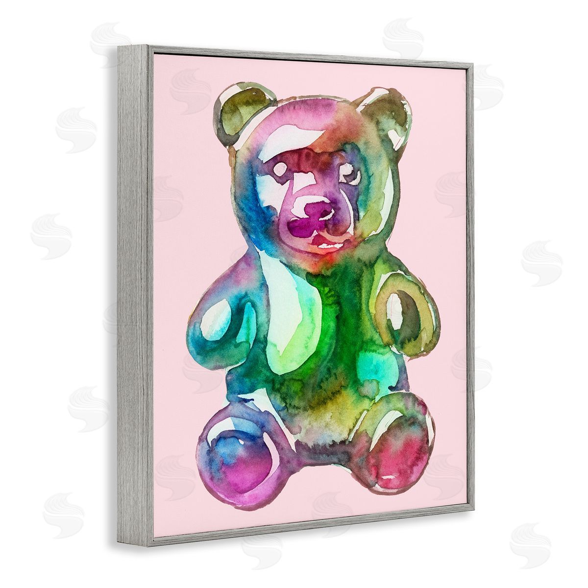Lil' Rue Chromatic Bear Illustration Canvas Wall Art Print