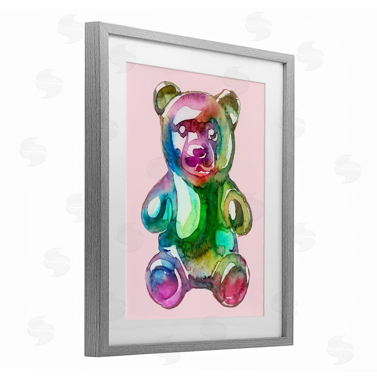 Lil' Rue Chromatic Bear Illustration Canvas Wall Art Print