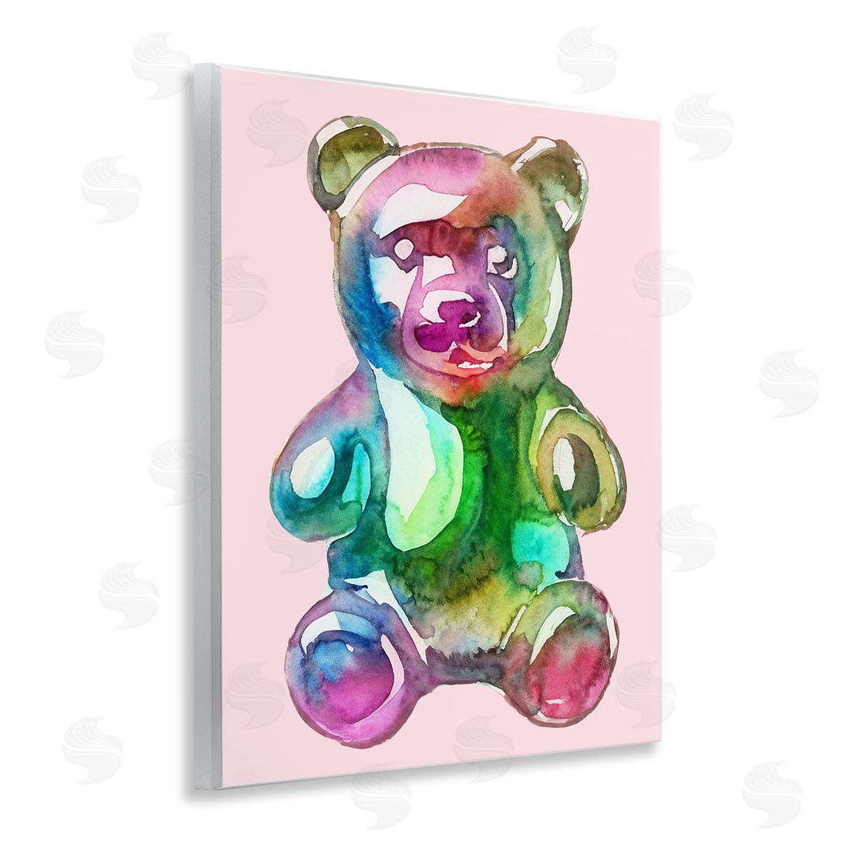 Lil' Rue Chromatic Bear Illustration Canvas Wall Art Print