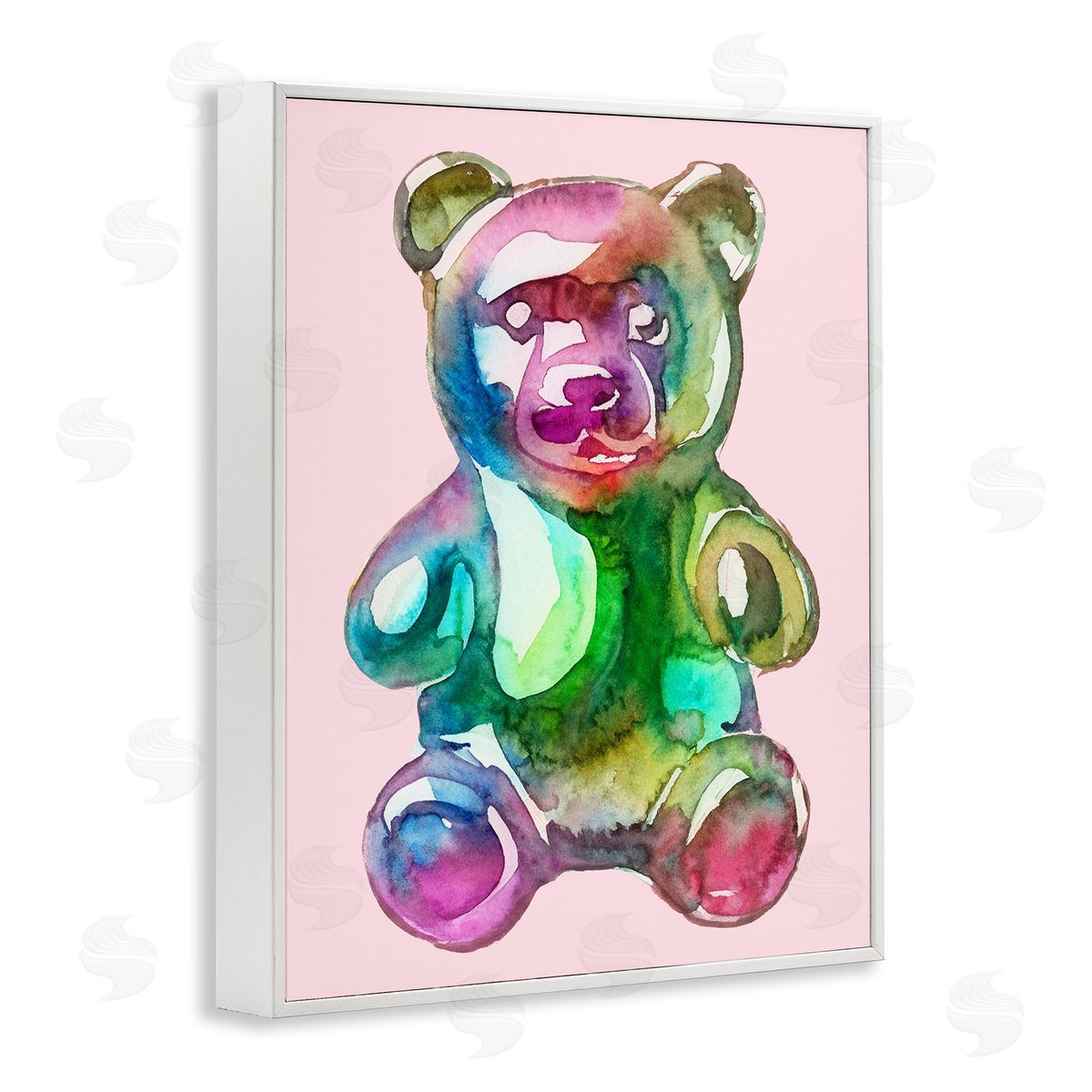 Lil' Rue Chromatic Bear Illustration Canvas Wall Art Print