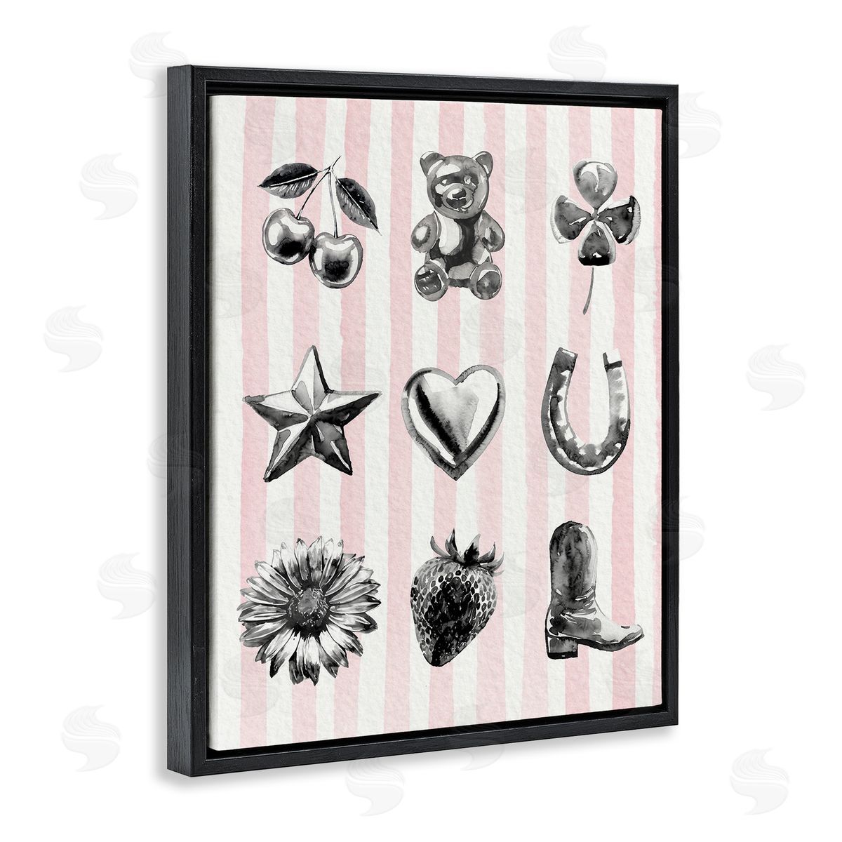 Lil' Rue Glam Western on Stripes Canvas Wall Art Print