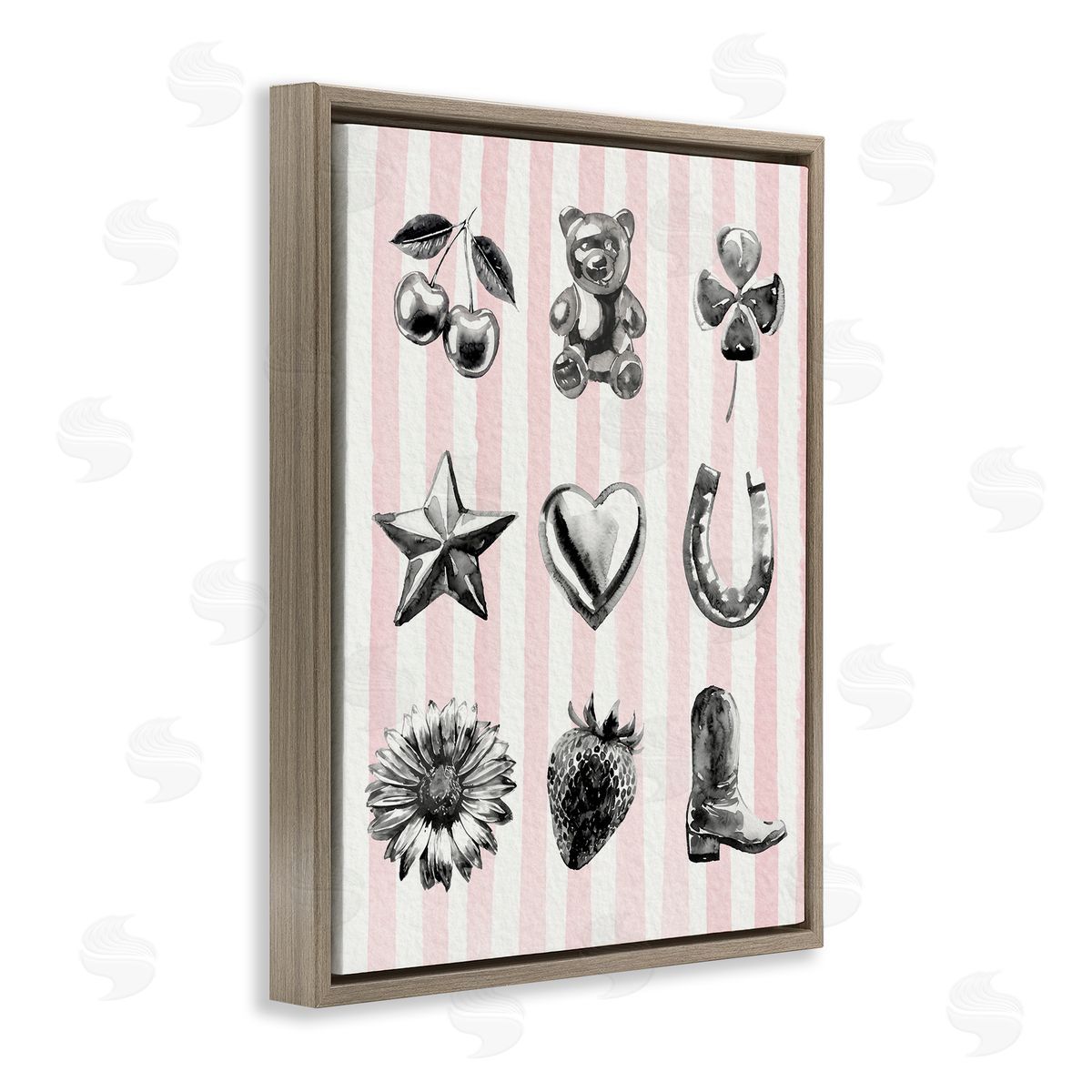 Lil' Rue Glam Western on Stripes Canvas Wall Art Print