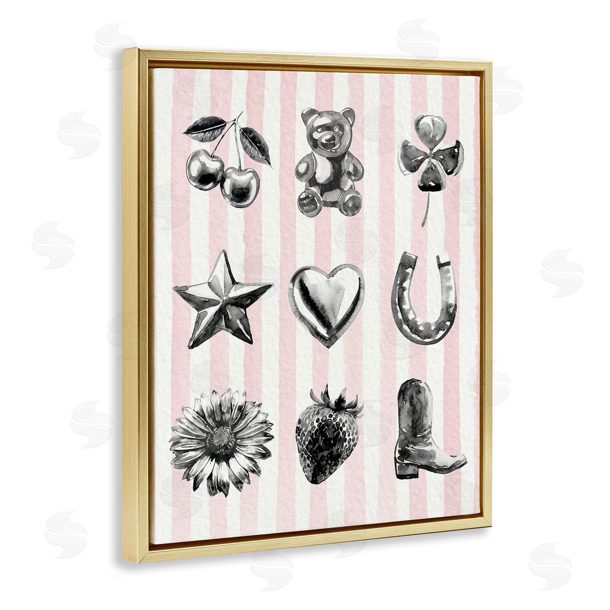 Lil' Rue Glam Western on Stripes Canvas Wall Art Print
