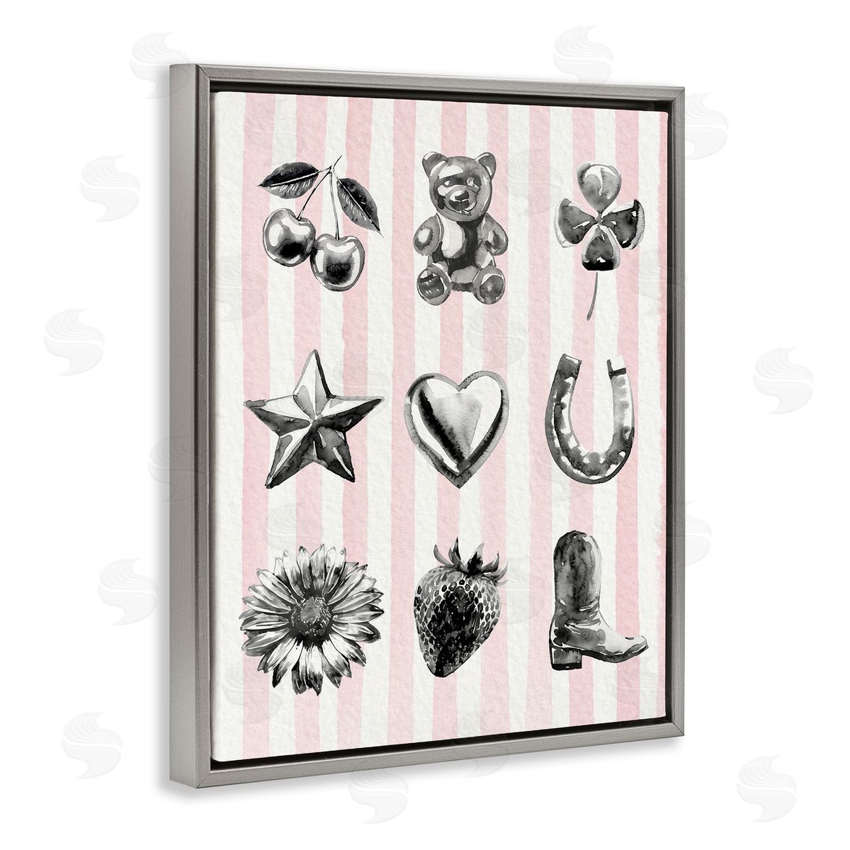 Lil' Rue Glam Western on Stripes Canvas Wall Art Print