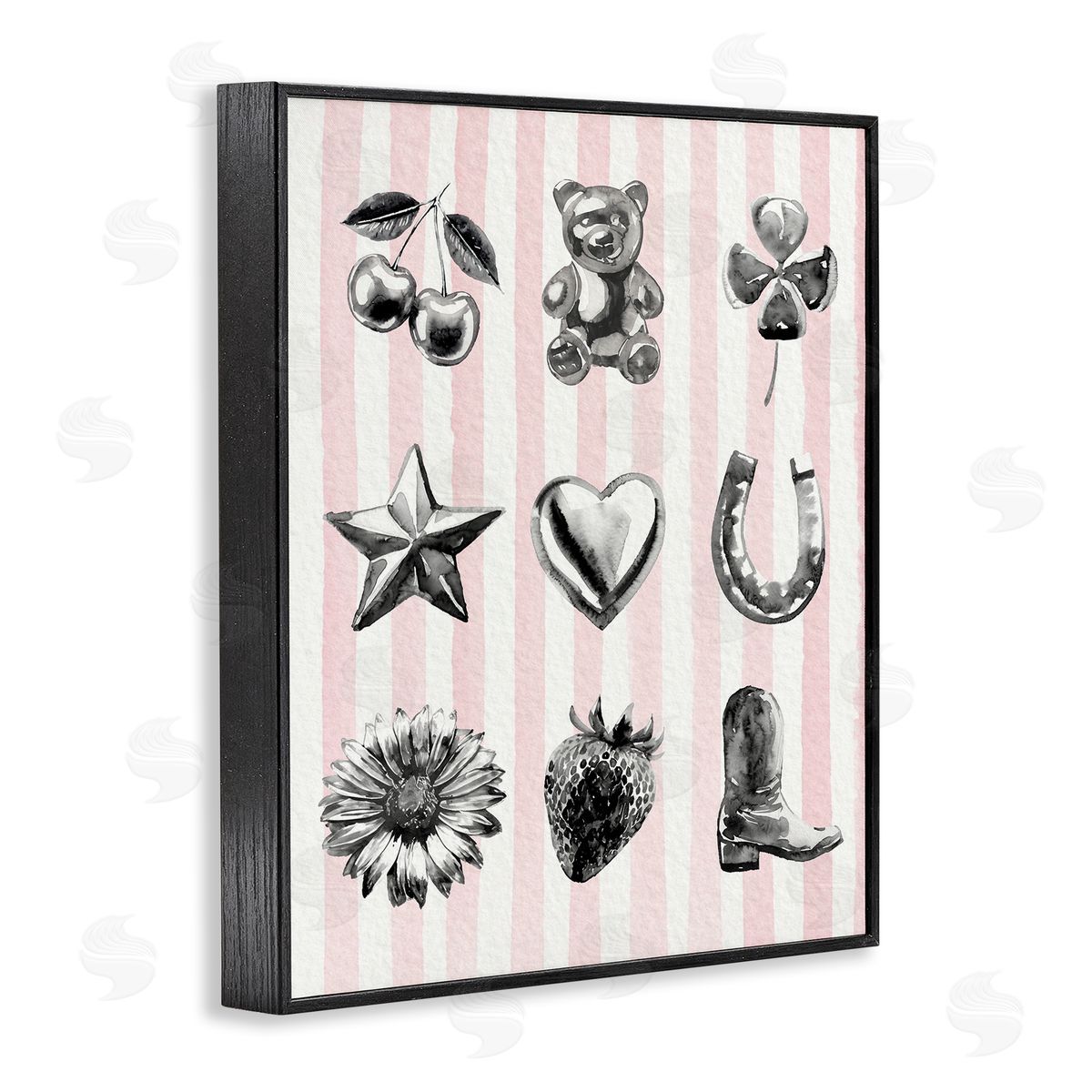 Lil' Rue Glam Western on Stripes Canvas Wall Art Print