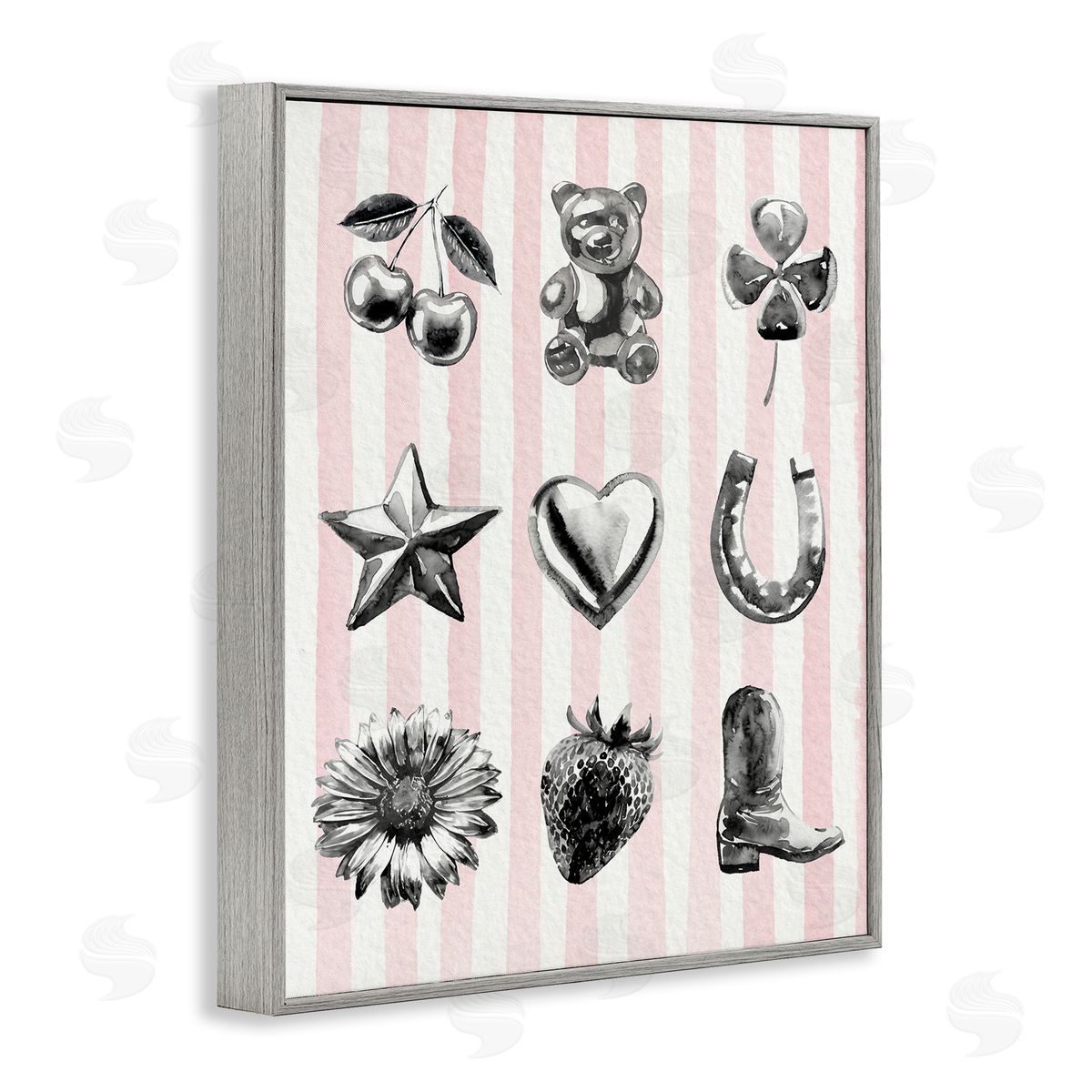 Lil' Rue Glam Western on Stripes Canvas Wall Art Print