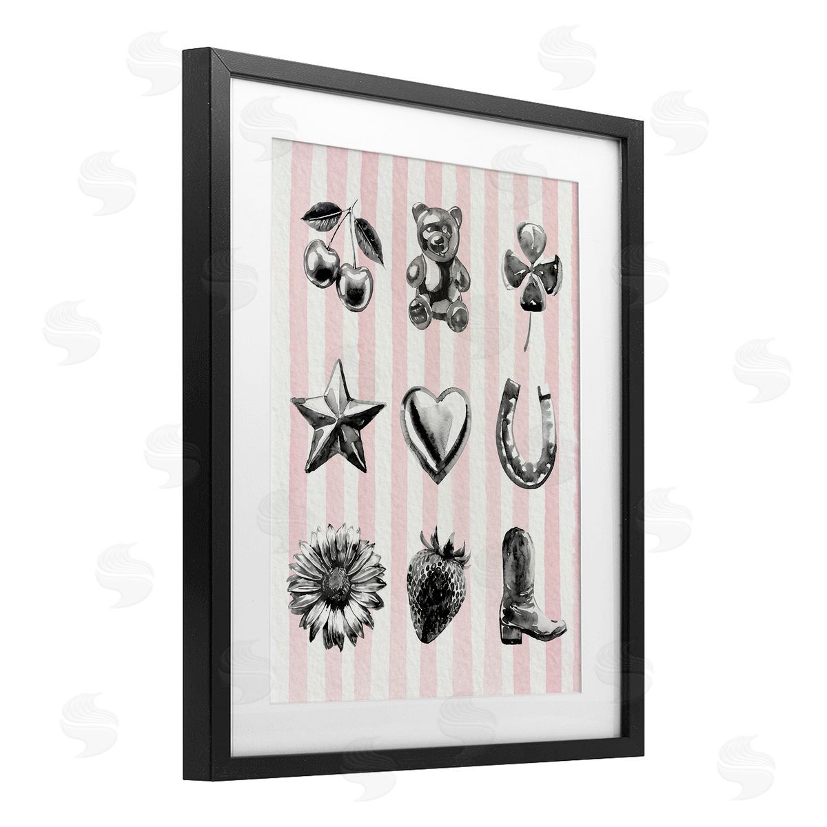 Lil' Rue Glam Western on Stripes Canvas Wall Art Print
