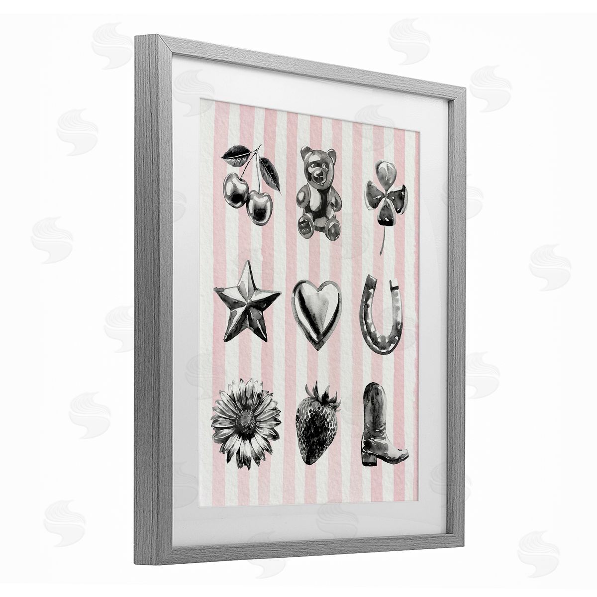 Lil' Rue Glam Western on Stripes Canvas Wall Art Print