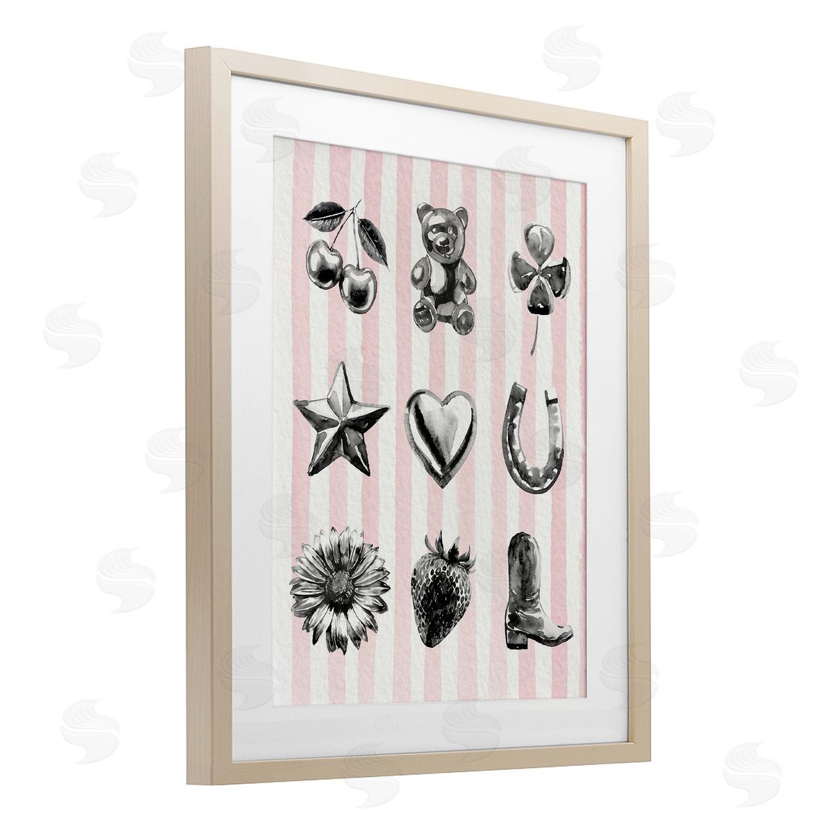 Lil' Rue Glam Western on Stripes Canvas Wall Art Print
