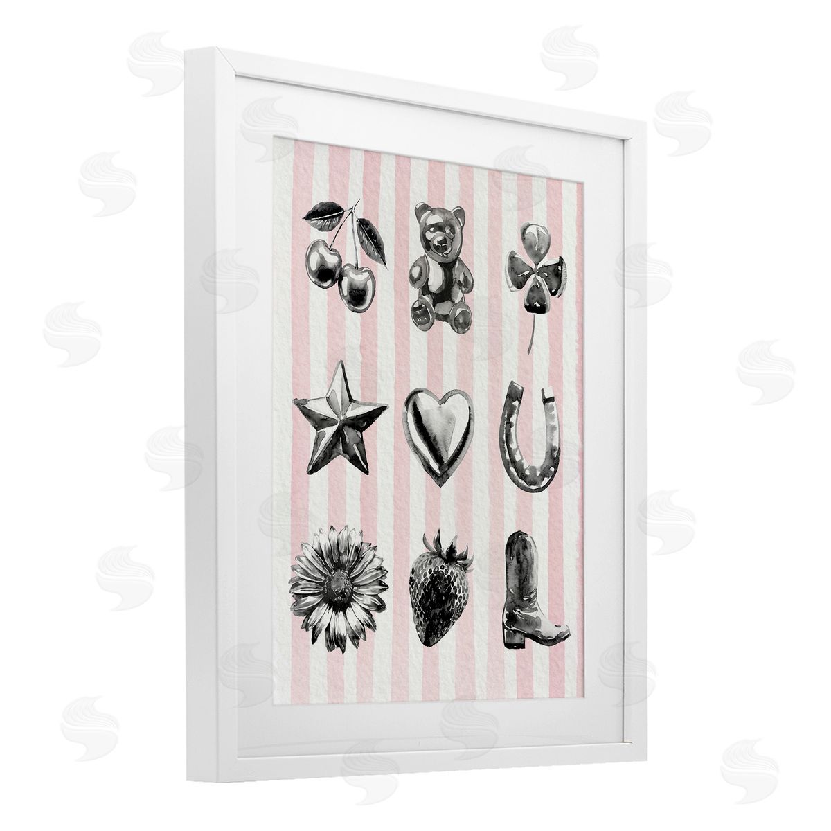 Lil' Rue Glam Western on Stripes Canvas Wall Art Print