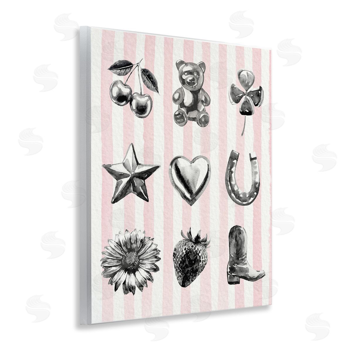 Lil' Rue Glam Western on Stripes Canvas Wall Art Print