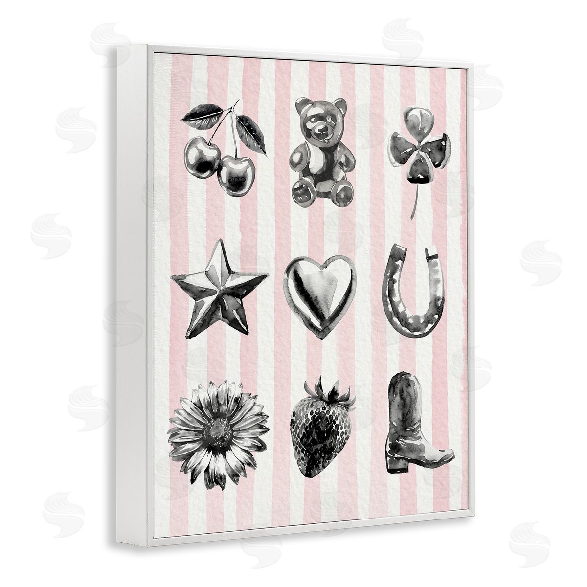Lil' Rue Glam Western on Stripes Canvas Wall Art Print