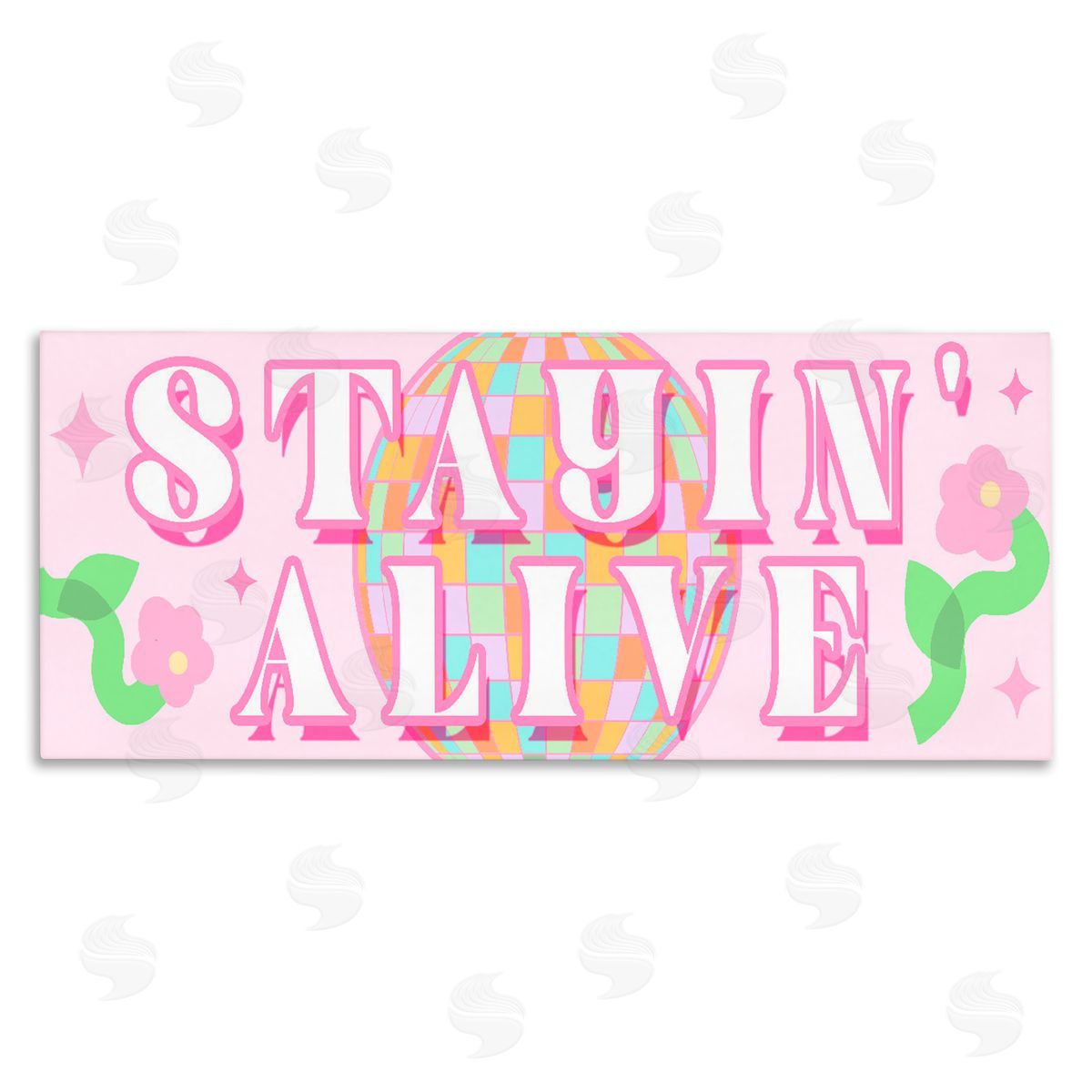 Lil' Rue Stayin' Alive Retro Disco Canvas Wall Art Print