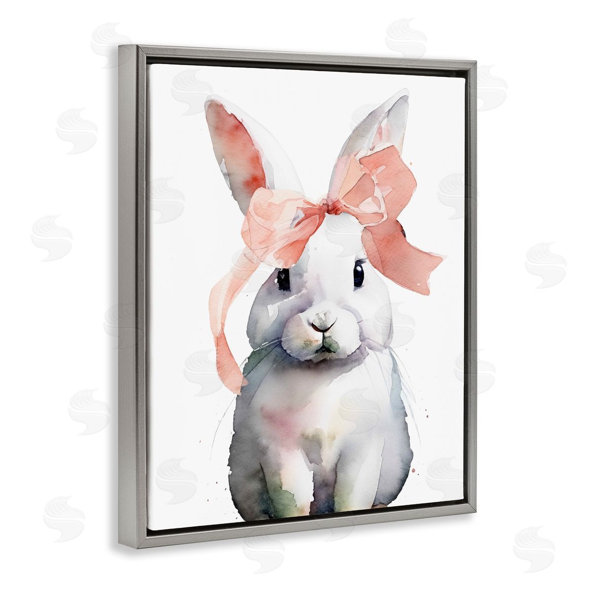 Lil' Rue Bunny with Soft Pink Ribbon Canvas Wall Art Print