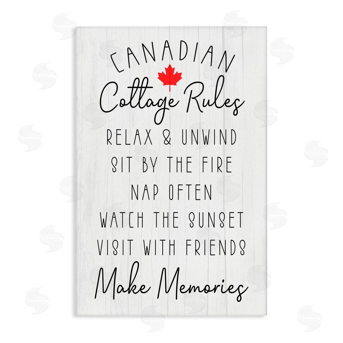 Lil' Rue Canadian Cottage Rules Canvas Wall Art Print