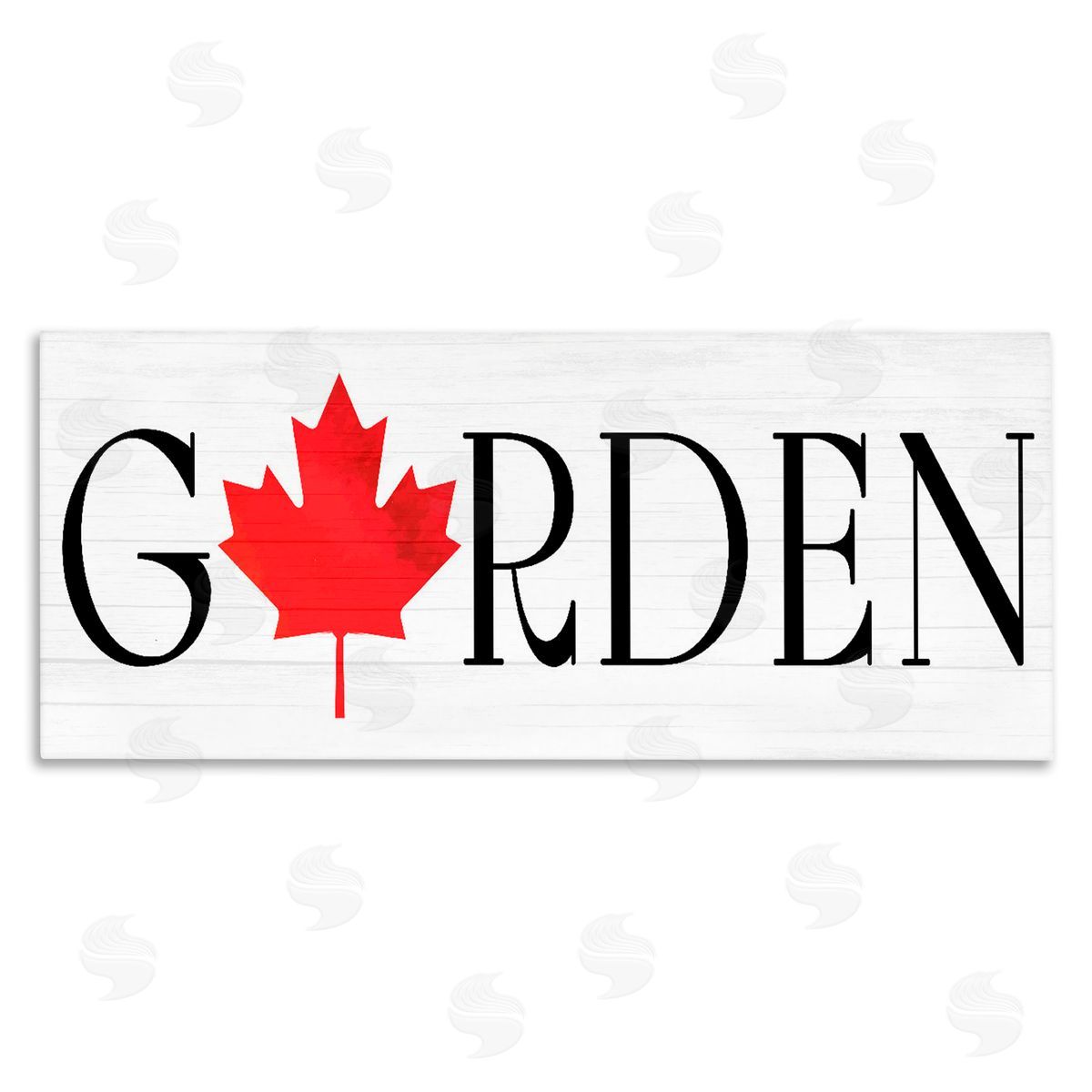 Lil' Rue Garden with Red Maple Leaf Canvas Wall Art Print