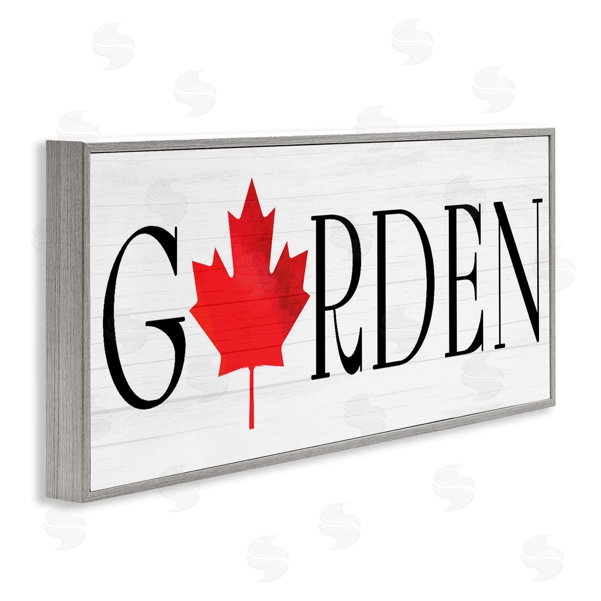 Lil' Rue Garden with Red Maple Leaf Canvas Wall Art Print