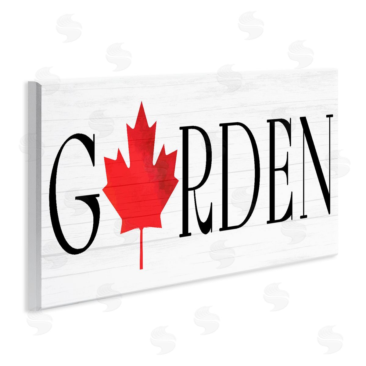 Lil' Rue Garden with Red Maple Leaf Canvas Wall Art Print