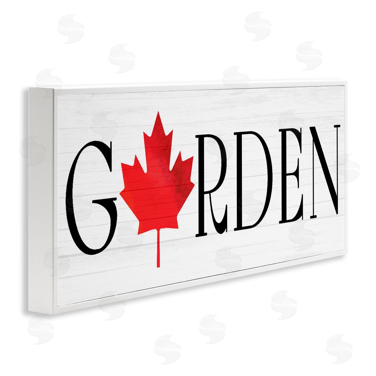 Lil' Rue Garden with Red Maple Leaf Canvas Wall Art Print