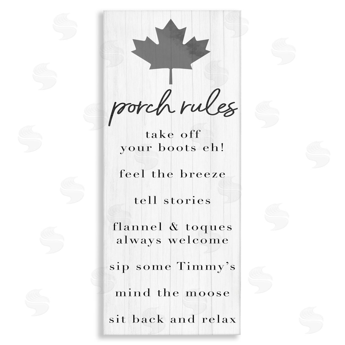 Lil' Rue Canadian Porch Rules Canvas Wall Art Print