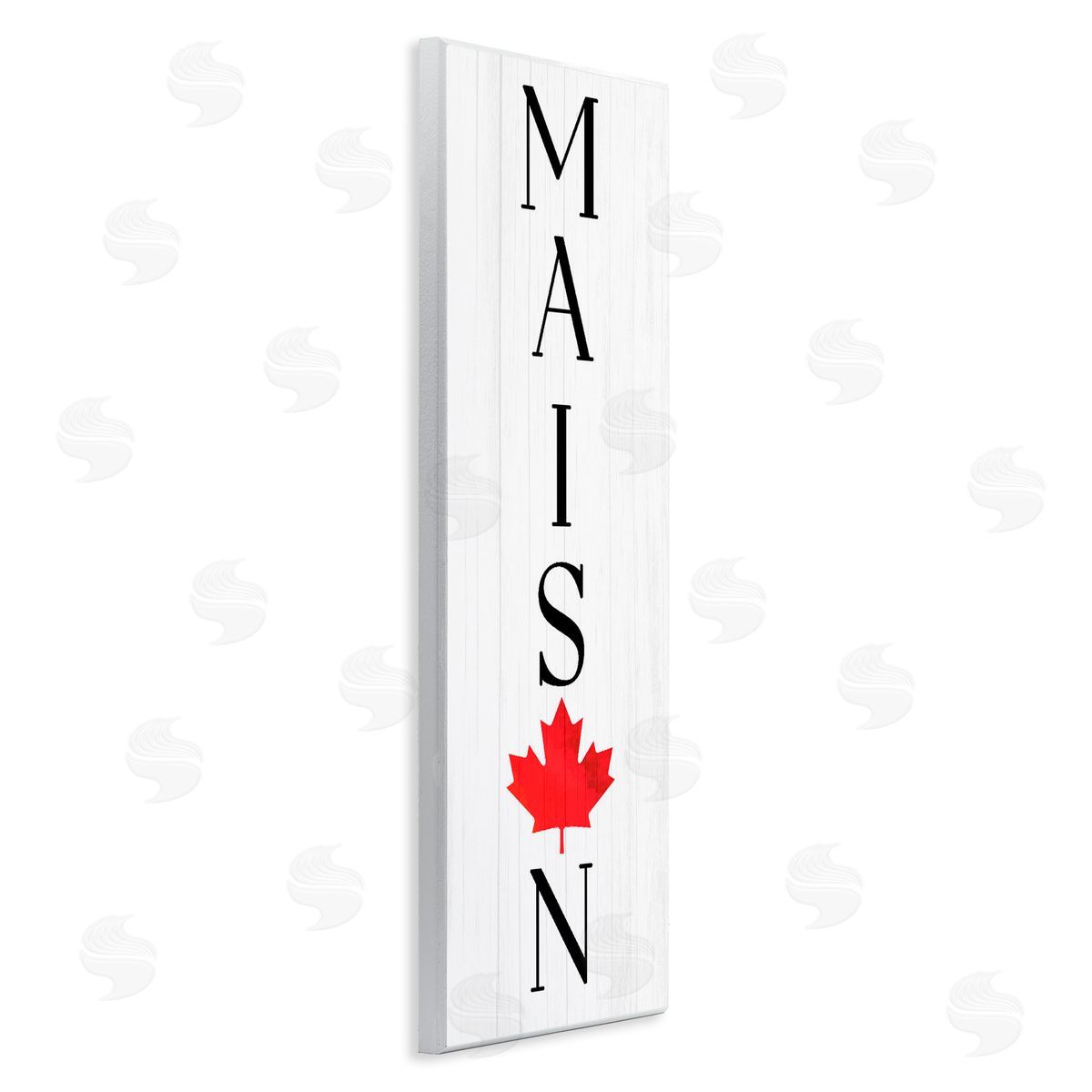 Lil' Rue Vertical Maison with Maple Leaf Canvas Wall Art Print