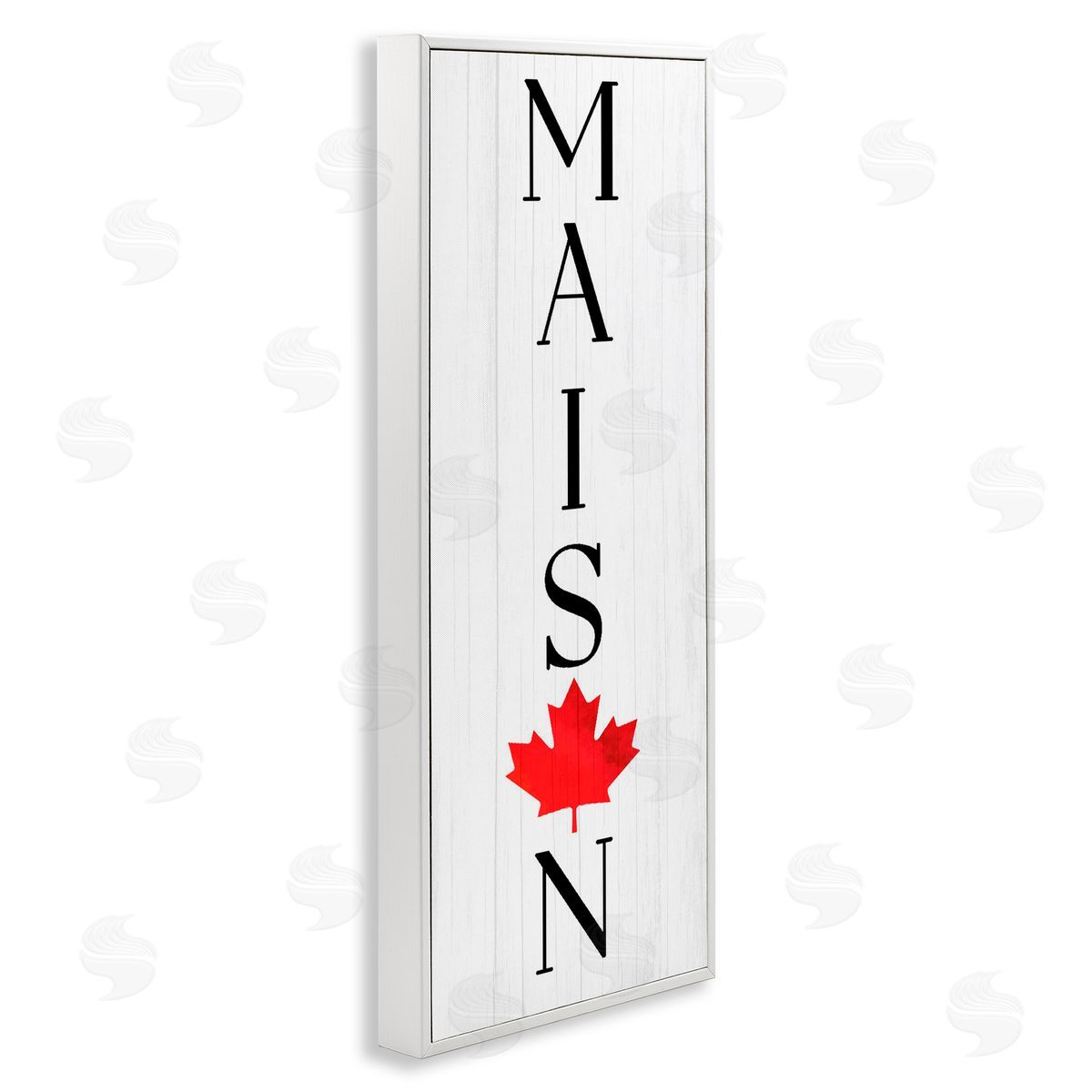 Lil' Rue Vertical Maison with Maple Leaf Canvas Wall Art Print
