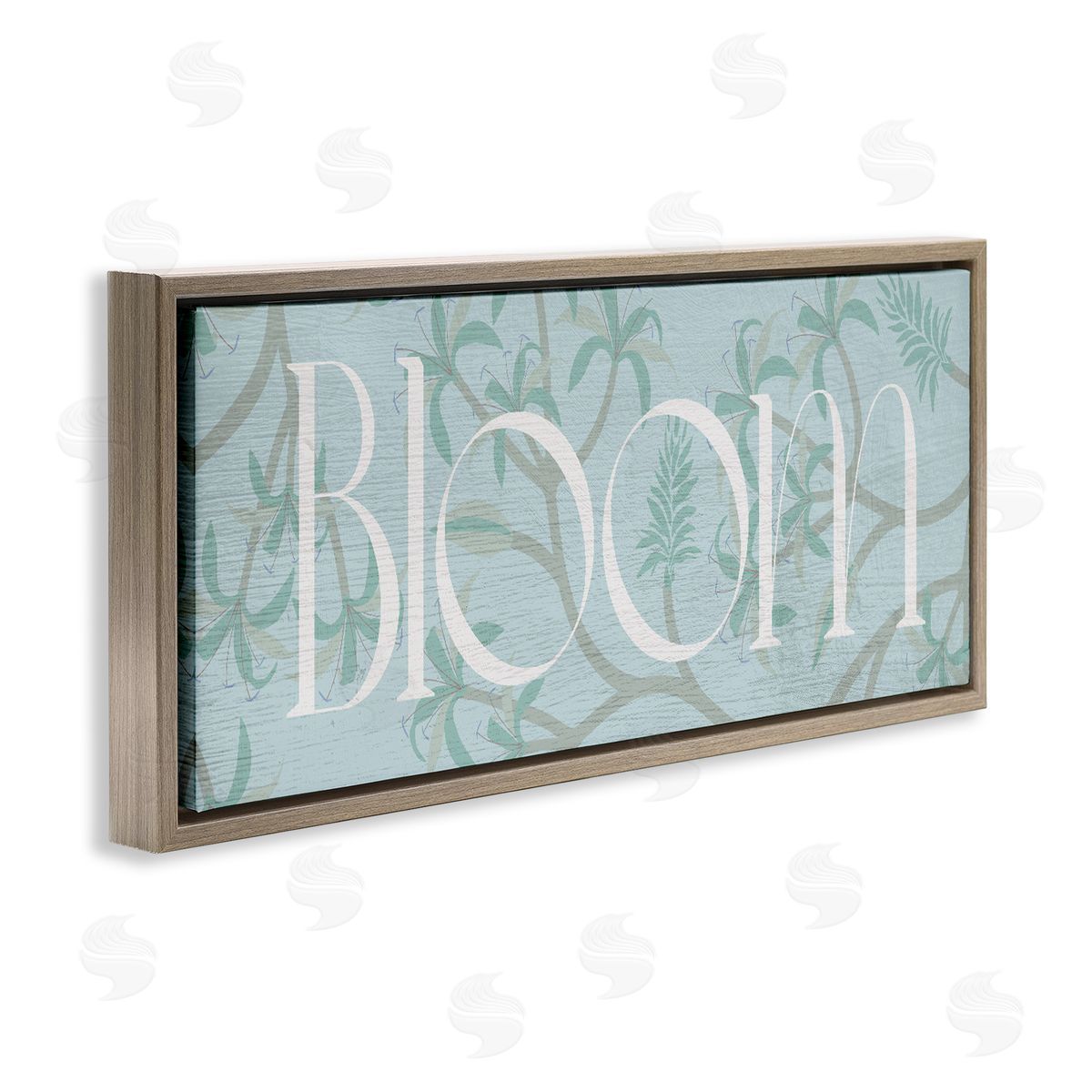 Lil' Rue Blue Toned Bloom Phrase Canvas Wall Art Print