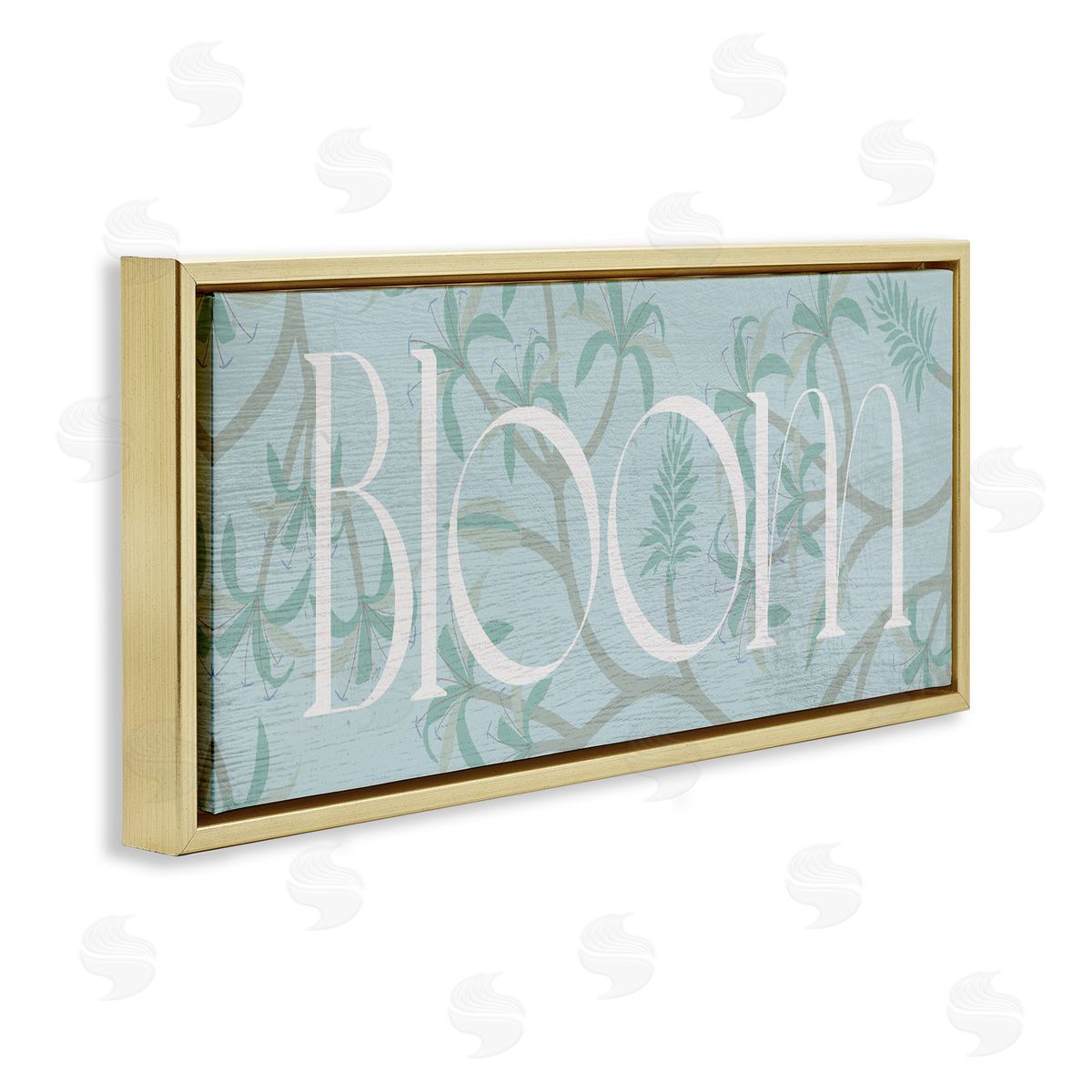 Lil' Rue Blue Toned Bloom Phrase Canvas Wall Art Print
