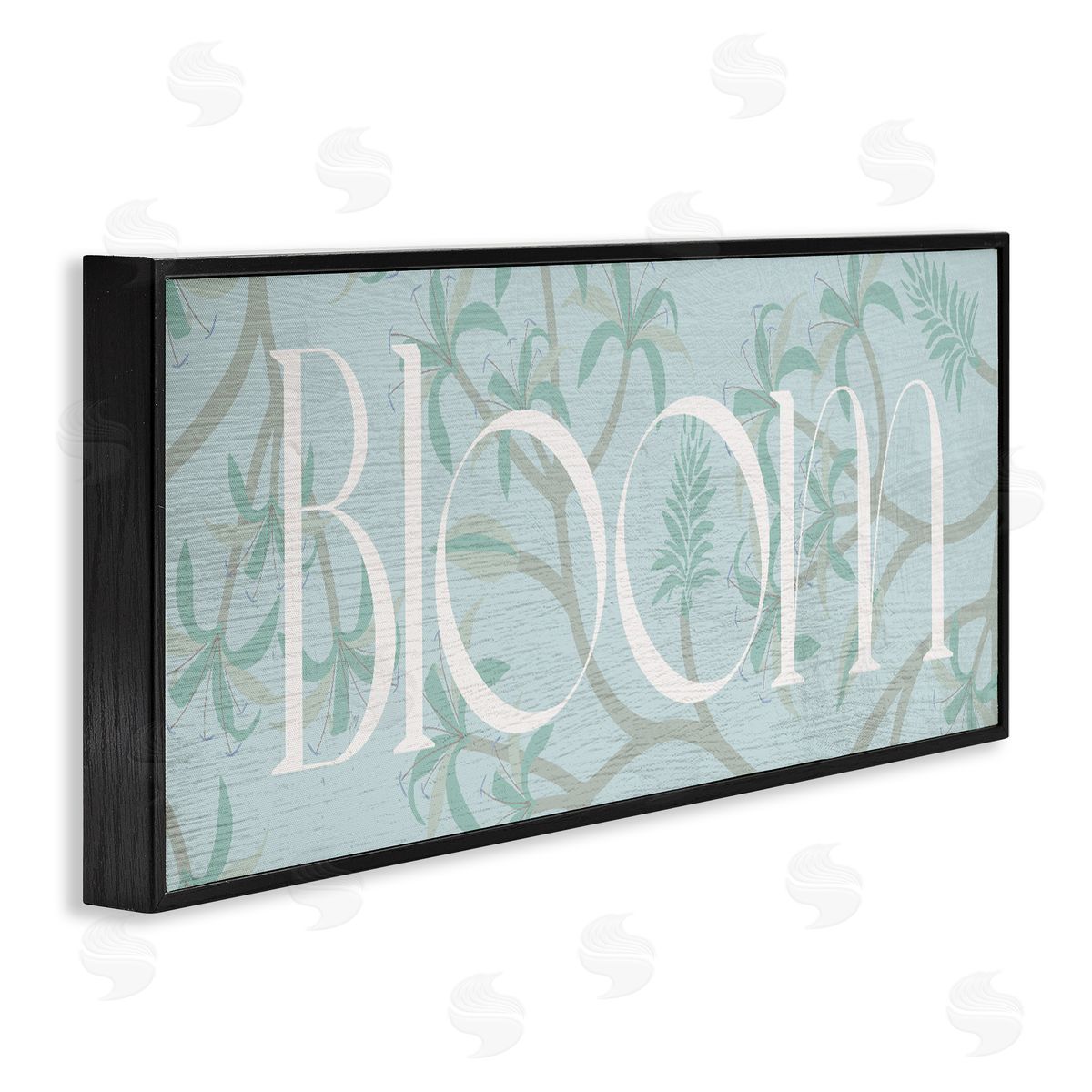 Lil' Rue Blue Toned Bloom Phrase Canvas Wall Art Print
