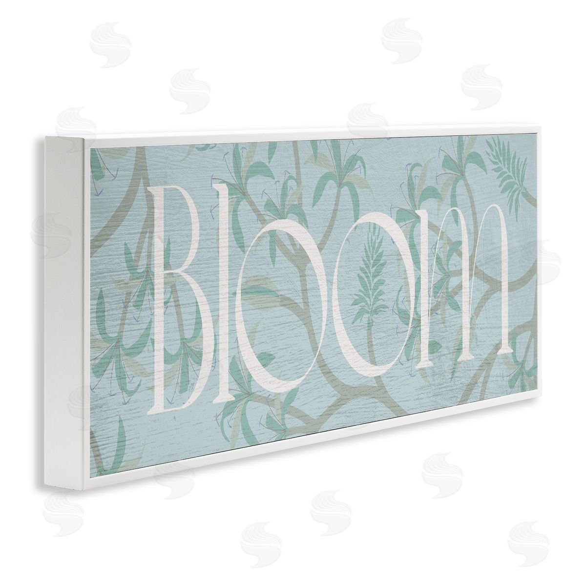 Lil' Rue Blue Toned Bloom Phrase Canvas Wall Art Print