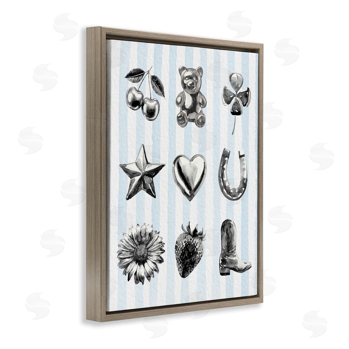 Lil' Rue Glam Western on Blue Canvas Wall Art Print