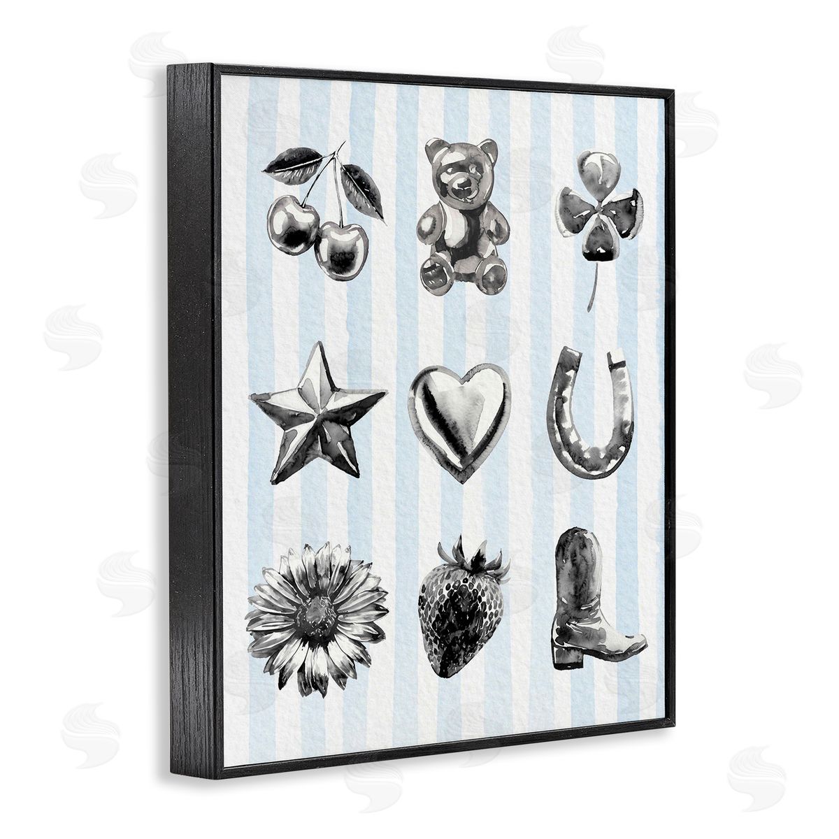 Lil' Rue Glam Western on Blue Canvas Wall Art Print