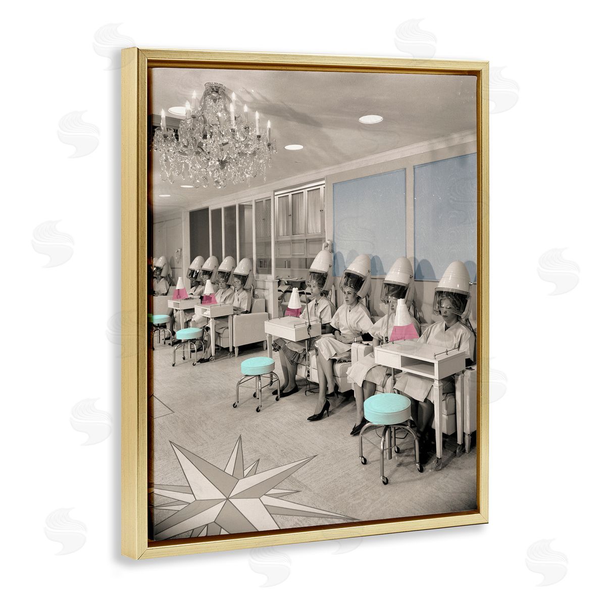 Sophie 6 Vintage Hair Salon Pampering Canvas Wall Art Print
