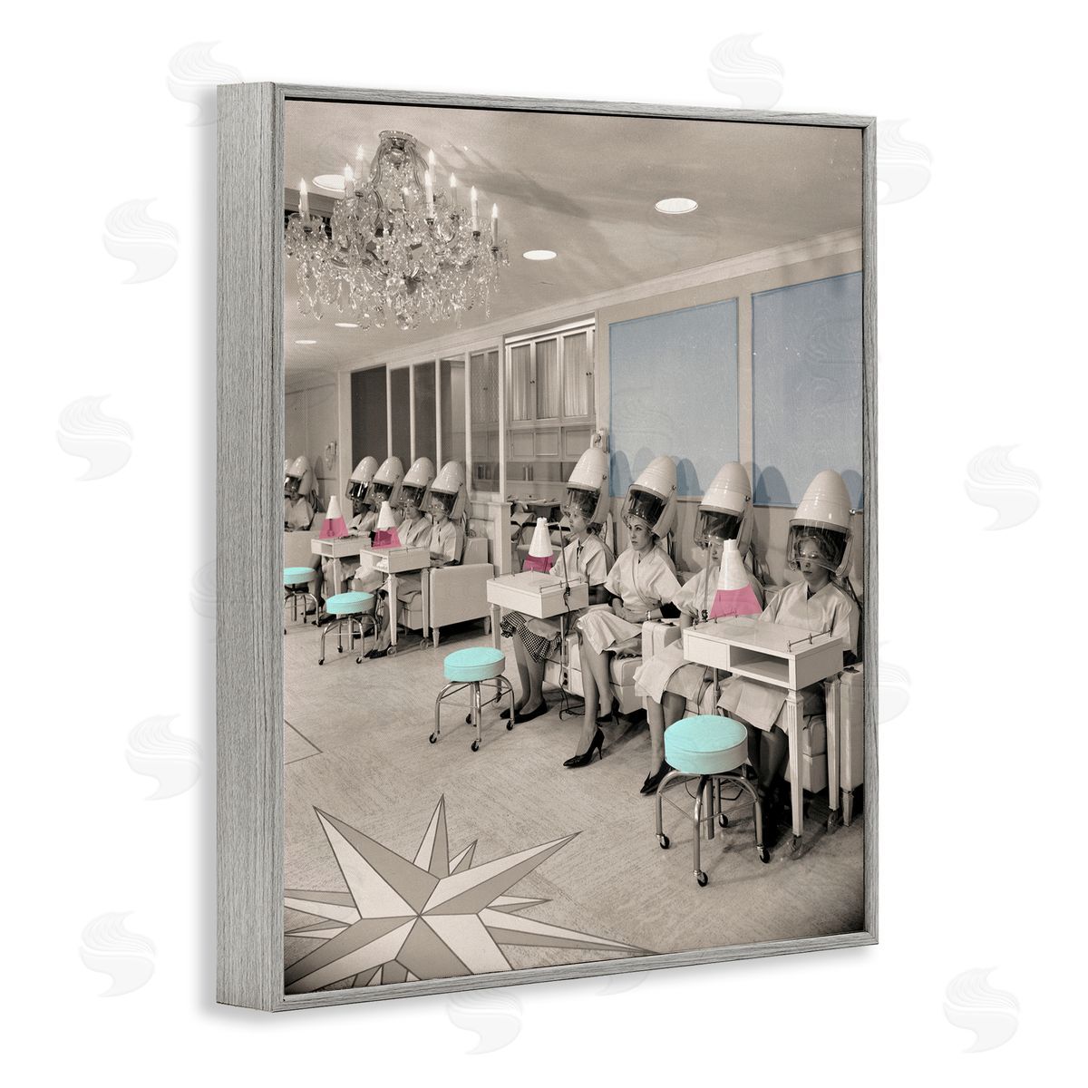 Sophie 6 Vintage Hair Salon Pampering Canvas Wall Art Print