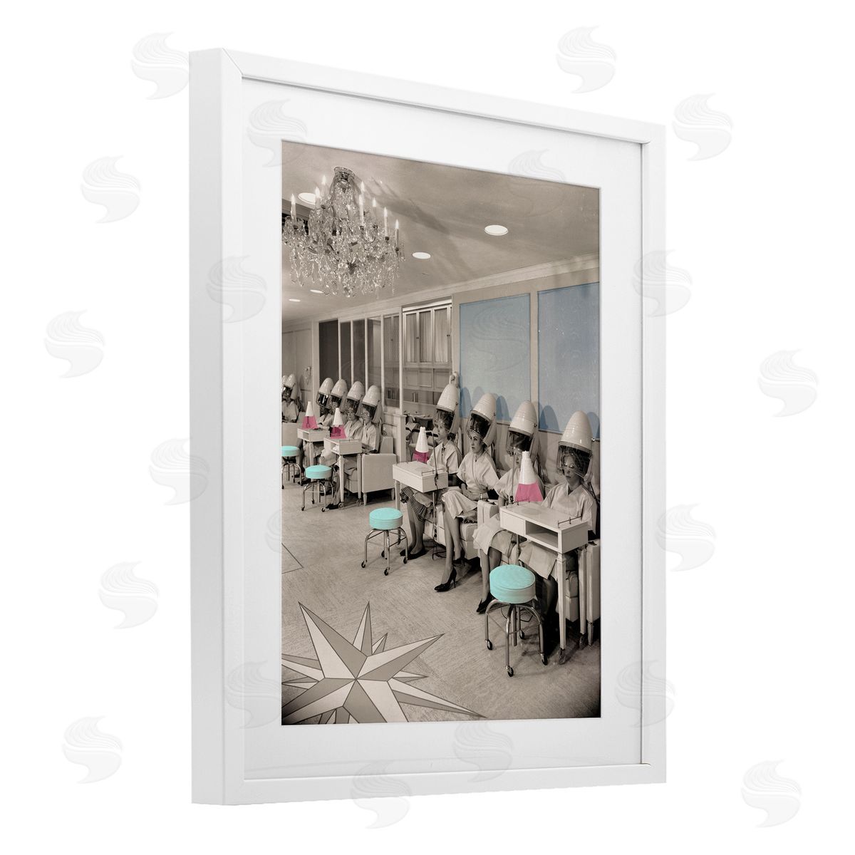 Sophie 6 Vintage Hair Salon Pampering Canvas Wall Art Print