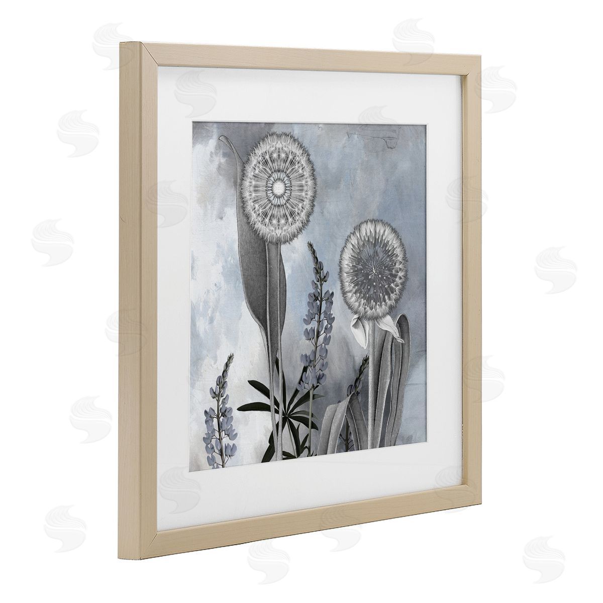 Sophie 6 Grey Toned Dandelion Sky Canvas Wall Art Print