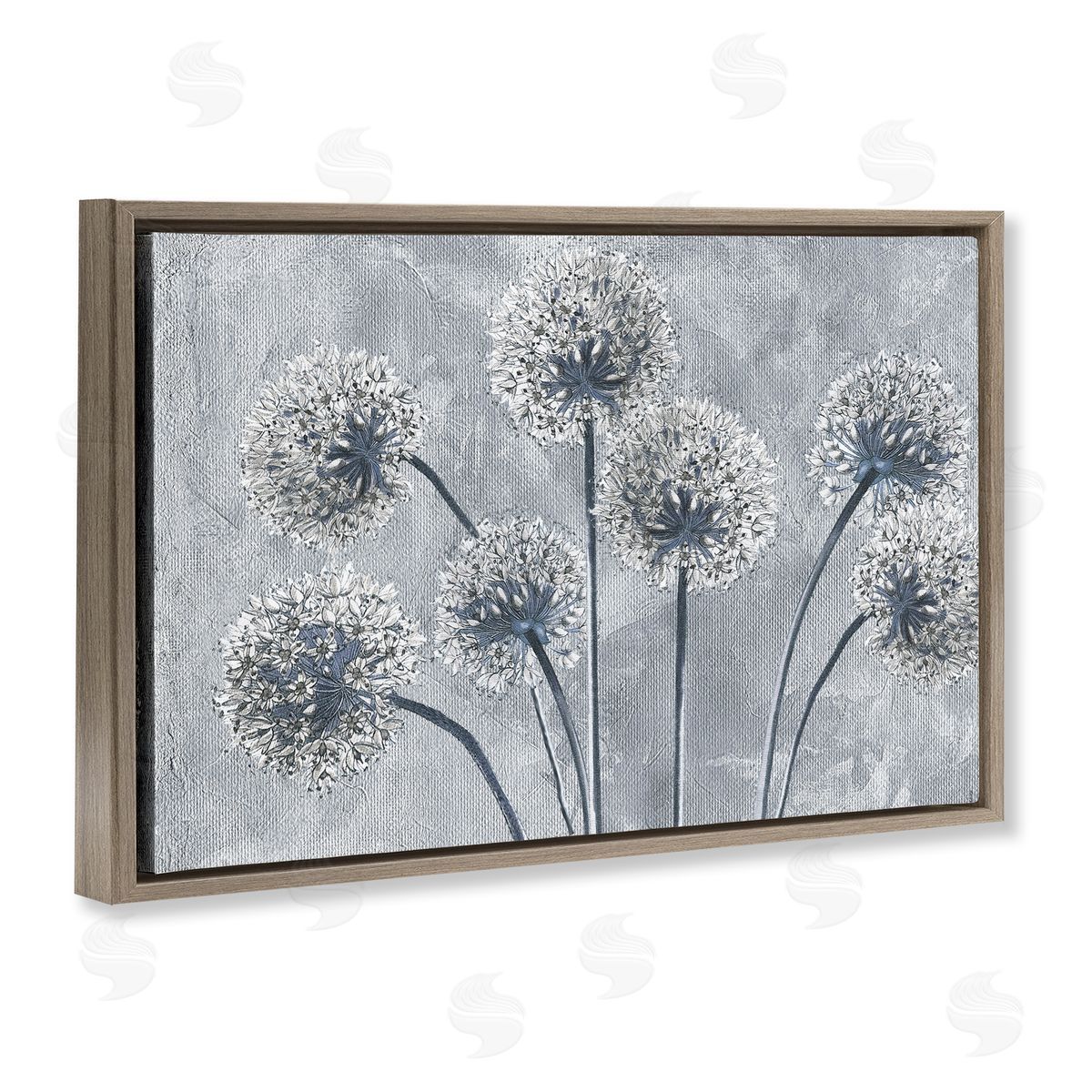 Sophie 6 Blue Onion Flowers Canvas Wall Art Print