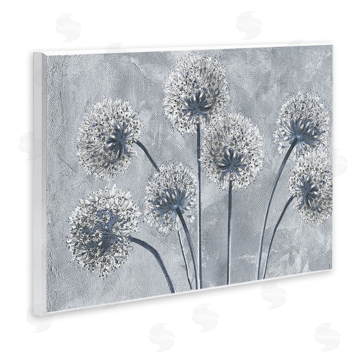 Sophie 6 Blue Onion Flowers Canvas Wall Art Print